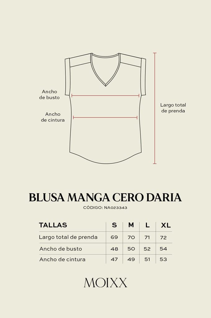 Blusa Manga Cero Daria BLUSAS MOIXX 