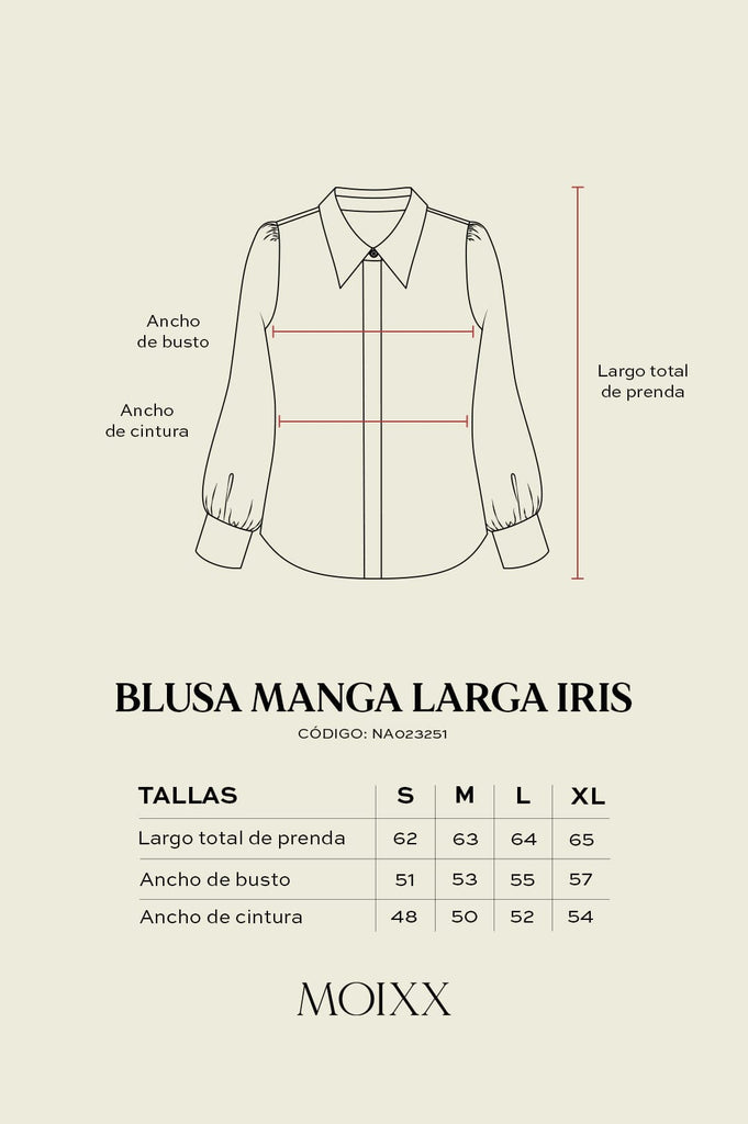 Blusa Manga Larga Iris BLUSAS MOIXX 