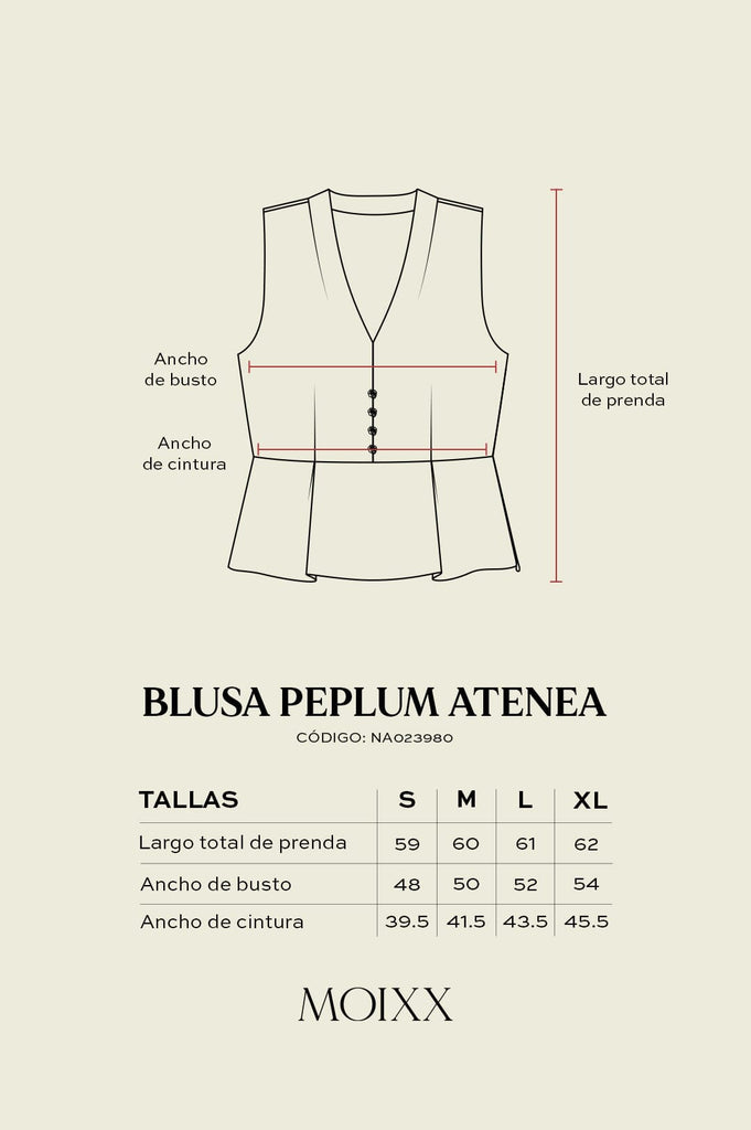 Blusa Peplum Manga Cero Atenea BLUSAS MOIXX 