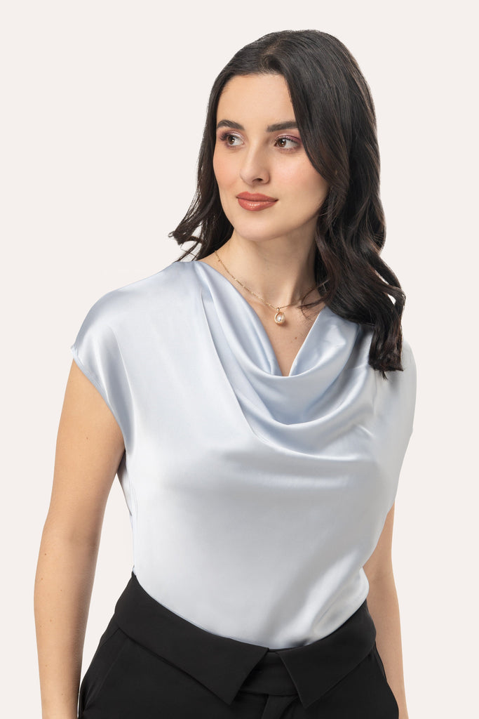 Blusa Cowl Neck Amparo BLUSAS MOIXX Celeste S 