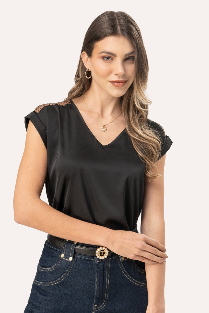 Blusa Manga Cero Daria BLUSAS MOIXX Negro S 