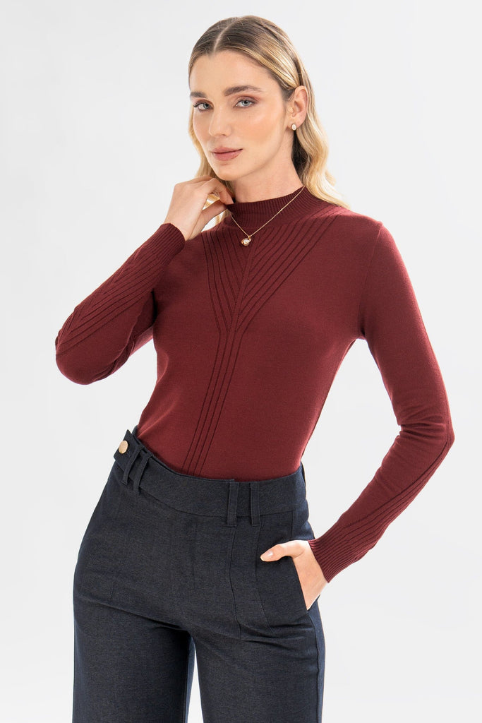 Chompa Cuello Alto Silvana CHOMPAS MOIXX Rojo oscuro S 