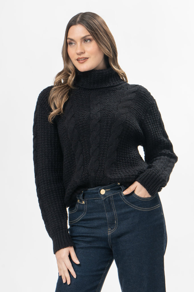 Chompa Cuello Tortuga Dalila CHOMPAS MOIXX Negro S 