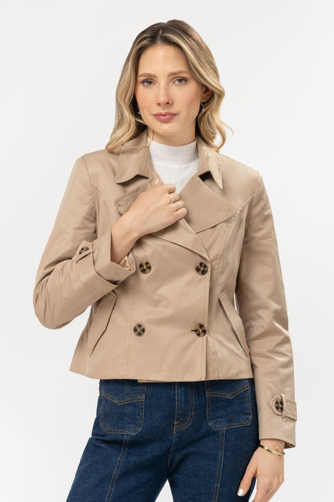 Gabardina Cropped Fit Maes ABRIGOS MOIXX Beige S 