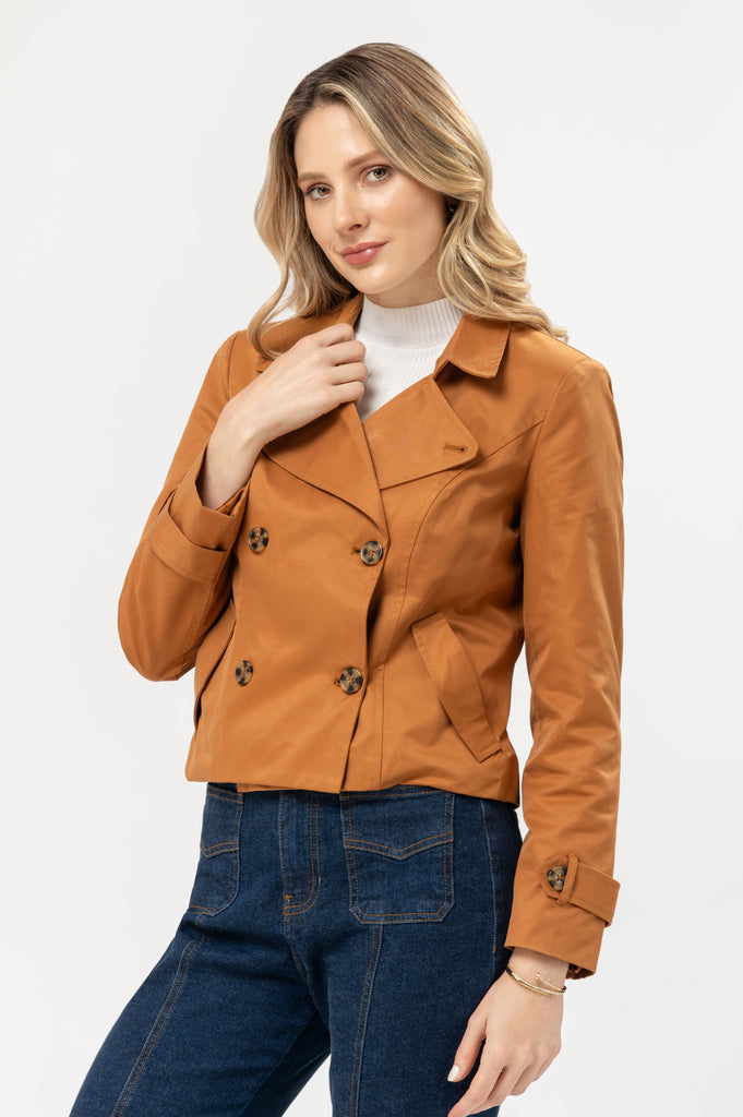 Gabardina Cropped Fit Maes ABRIGOS MOIXX Camel S 