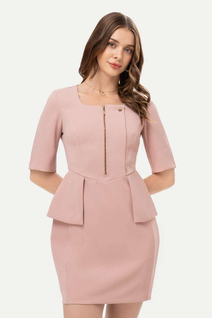 Midi Vestido Manga 3/4 Marie VESTIDOS MOIXX Rosado Claro S 