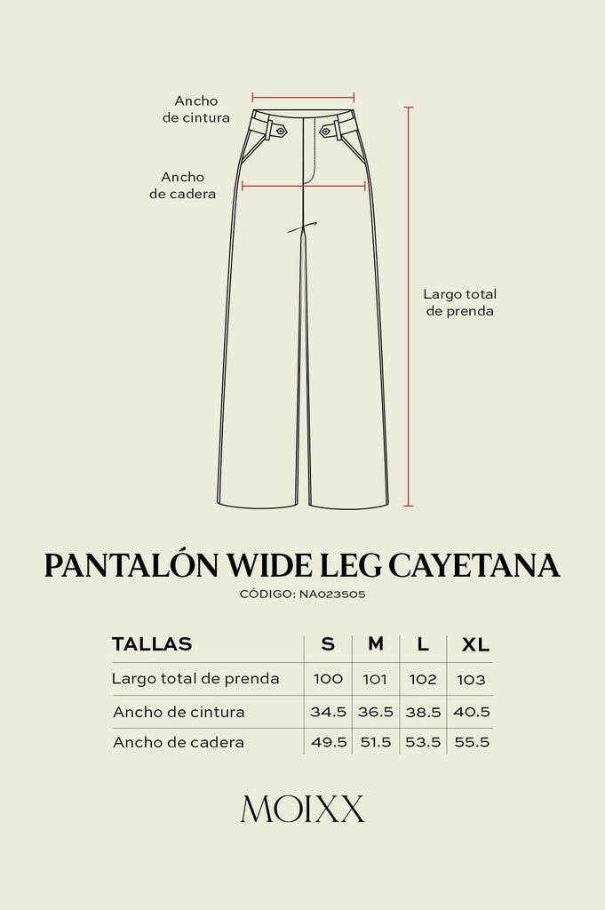 Pantalon Wide Leg Cayetana PANTALONES MOIXX 