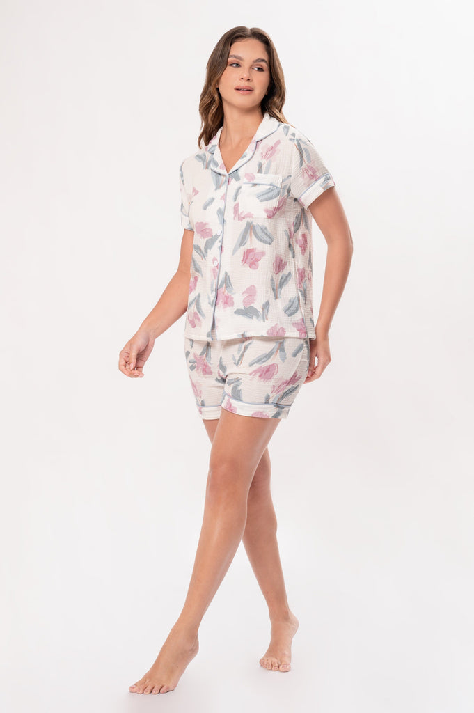 Pijama Set Gasa Flowers PIJAMAS SUEN 
