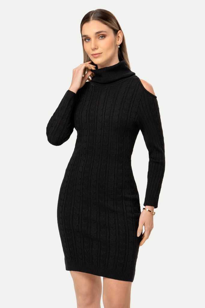 Vestido Cuello Tortuga Melinda VESTIDOS MOIXX Negro S 